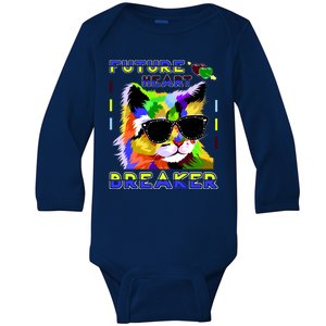 Funny Cat Future Heart Breaker Baby Long Sleeve Bodysuit