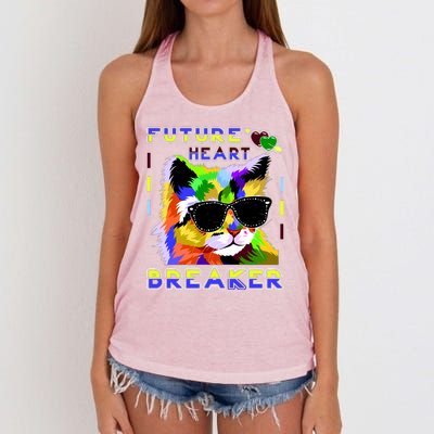 Funny Cat Future Heart Breaker Women's Knotted Racerback Tank