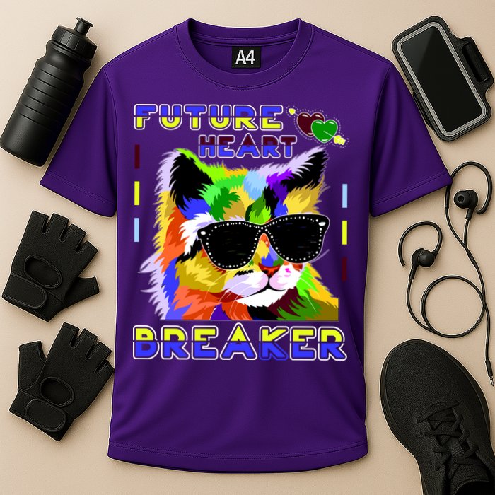 Funny Cat Future Heart Breaker Performance Shirt