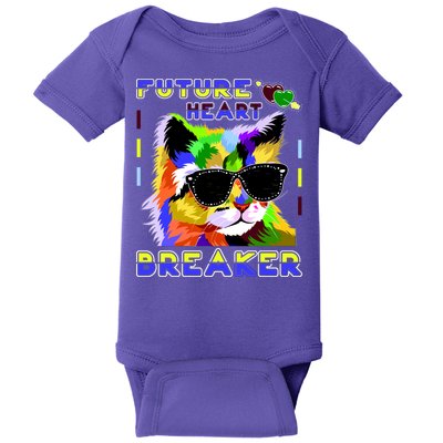 Funny Cat Future Heart Breaker Baby Bodysuit