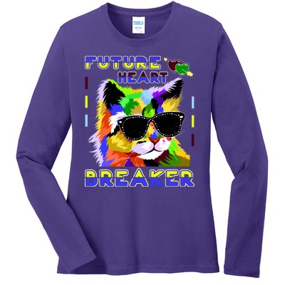 Funny Cat Future Heart Breaker Ladies Long Sleeve Shirt