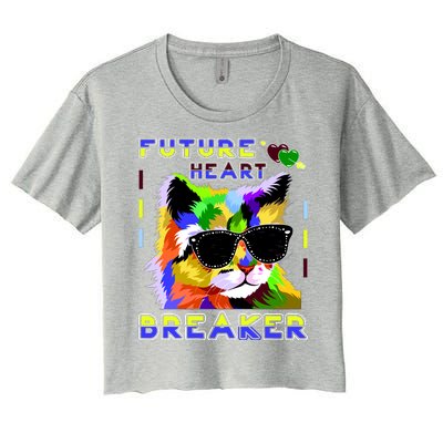 Funny Cat Future Heart Breaker Women's Crop Top Tee