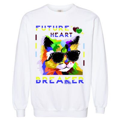Funny Cat Future Heart Breaker Garment-Dyed Sweatshirt