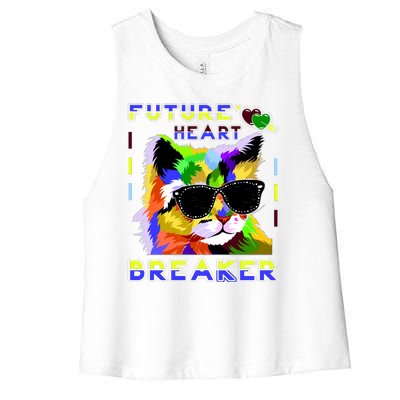 Funny Cat Future Heart Breaker Women's Racerback Cropped Tank