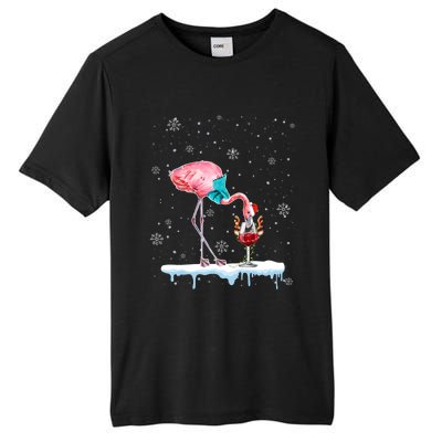 Funny Christmas Flamingo Hat Santa Wine Reindeer Ing Gift Tall Fusion ChromaSoft Performance T-Shirt