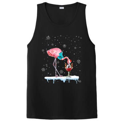 Funny Christmas Flamingo Hat Santa Wine Reindeer Ing Gift PosiCharge Competitor Tank