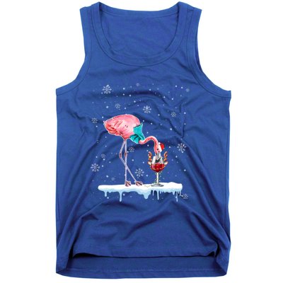 Funny Christmas Flamingo Hat Santa Wine Reindeer Ing Gift Tank Top