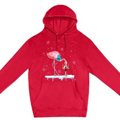 Funny Christmas Flamingo Hat Santa Wine Reindeer Ing Gift Premium Pullover Hoodie