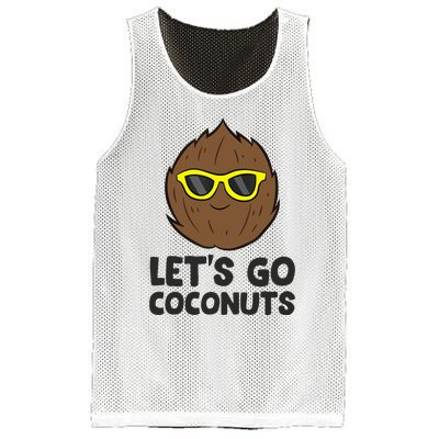 Funny Coconut Fruit Summer Let's Go Coconuts Mesh Reversible Basketball Jersey Tank