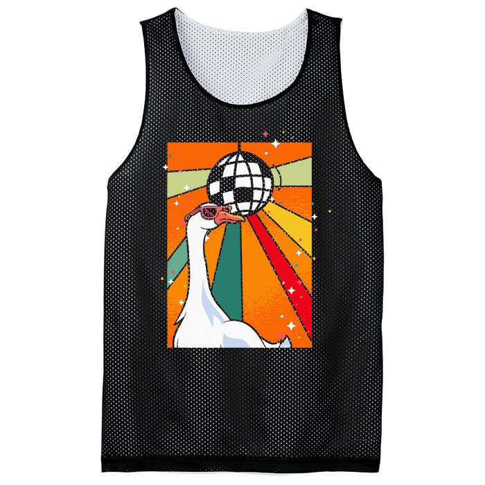 Funny Cool Farm Animal Disco Ball Sunglasses Retro Goose Mesh Reversible Basketball Jersey Tank