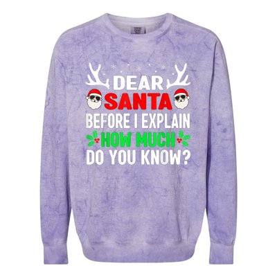 Funny Christmas Family Adults Dear Santa I Can Explain Gift Colorblast Crewneck Sweatshirt