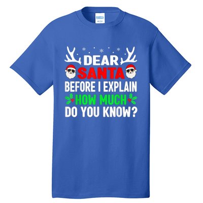 Funny Christmas Family Adults Dear Santa I Can Explain Gift Tall T-Shirt