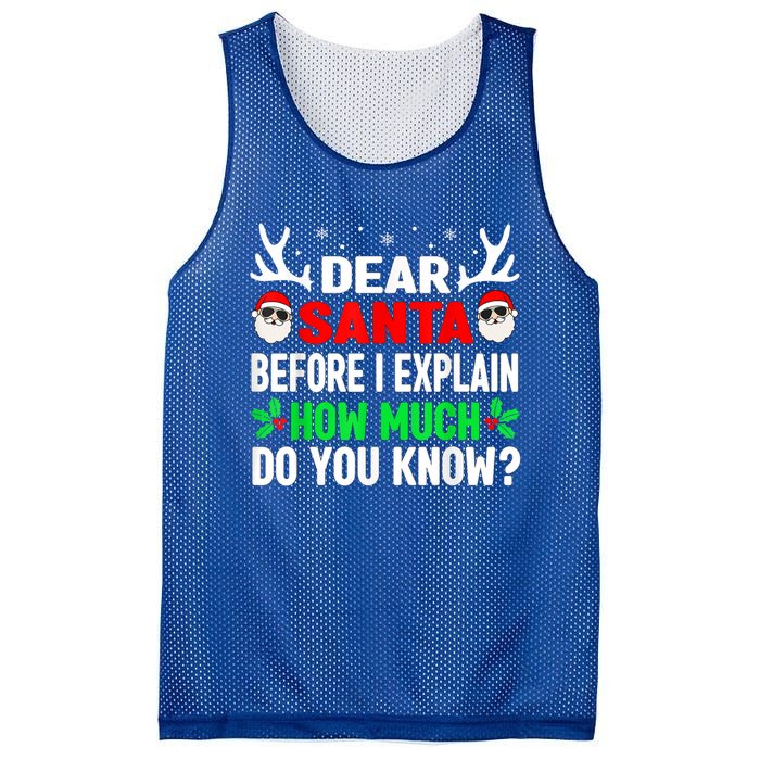 Funny Christmas Family Adults Dear Santa I Can Explain Gift Mesh Reversible Basketball Jersey Tank