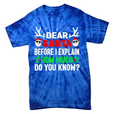 Funny Christmas Family Adults Dear Santa I Can Explain Gift Tie-Dye T-Shirt