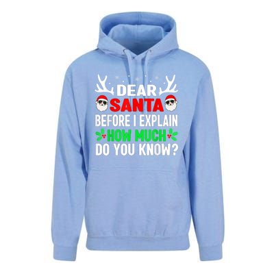 Funny Christmas Family Adults Dear Santa I Can Explain Gift Unisex Surf Hoodie