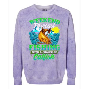 Fishing Catfish Fisherman Dads Birthday Fathers Day Colorblast Crewneck Sweatshirt