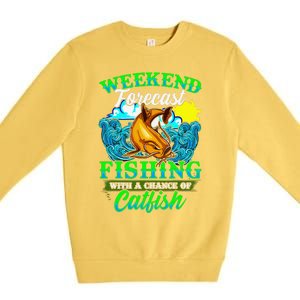 Fishing Catfish Fisherman Dads Birthday Fathers Day Premium Crewneck Sweatshirt