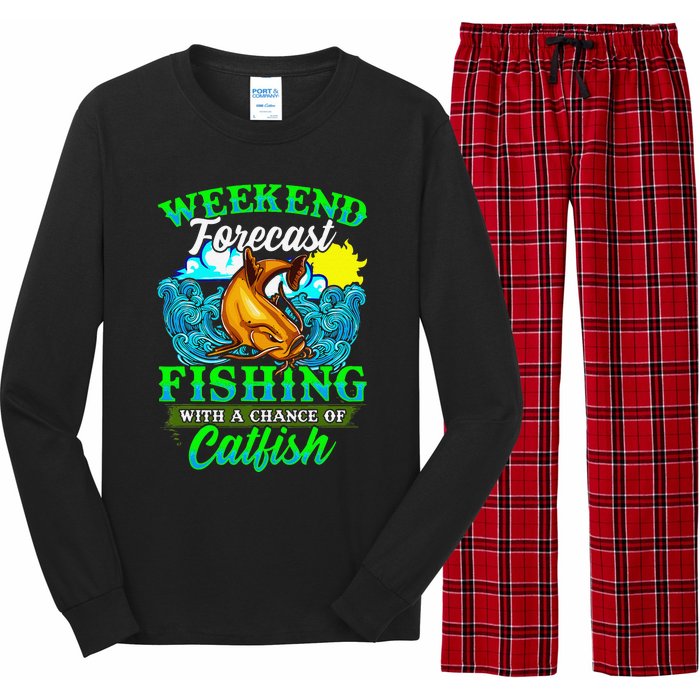 Fishing Catfish Fisherman Dads Birthday Fathers Day Long Sleeve Pajama Set