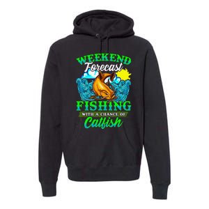 Fishing Catfish Fisherman Dads Birthday Fathers Day Premium Hoodie