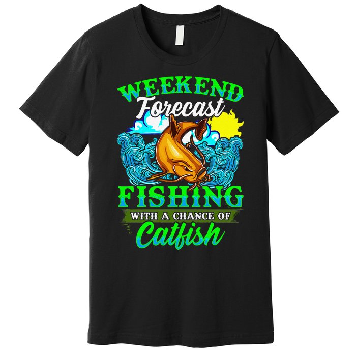 Fishing Catfish Fisherman Dads Birthday Fathers Day Premium T-Shirt