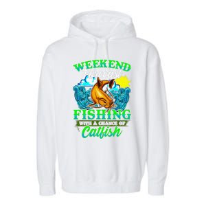 Fishing Catfish Fisherman Dads Birthday Fathers Day Garment-Dyed Fleece Hoodie