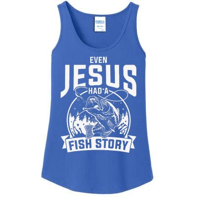 Funny Christian Fisherman Jesus Bible Prayer Gift Jesus Ladies Essential Tank