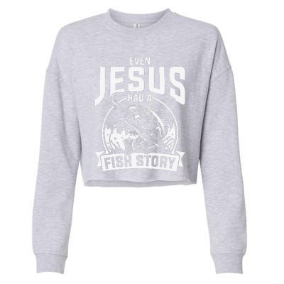 Funny Christian Fisherman Jesus Bible Prayer Gift Jesus Cropped Pullover Crew