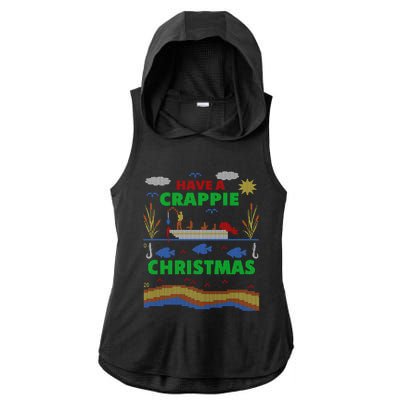 Funny Crappie Fishing Ugly Christmas Sweater Party Meaningful Gift Ladies PosiCharge Tri-Blend Wicking Draft Hoodie Tank