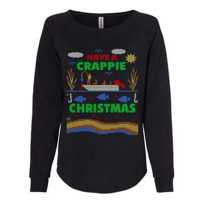 Funny Crappie Fishing Ugly Christmas Sweater Party Meaningful Gift Womens California Wash Sweatshirt