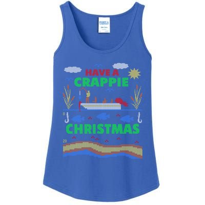 Funny Crappie Fishing Ugly Christmas Sweater Party Meaningful Gift Ladies Essential Tank