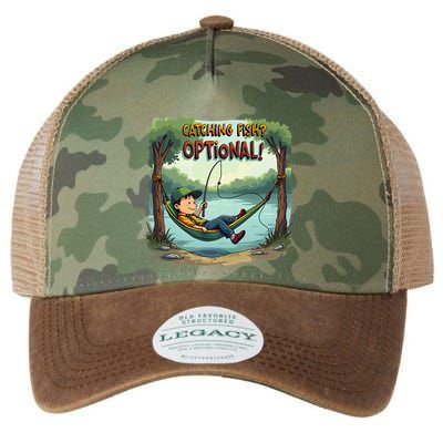 Fishing Catching Fish Optional Relaxing Required Legacy Tie Dye Trucker Hat