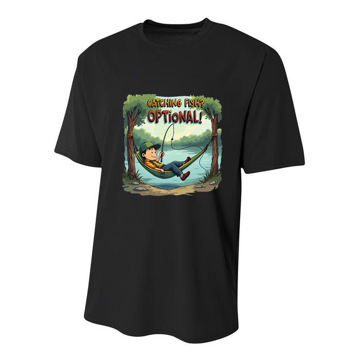 Fishing Catching Fish Optional Relaxing Required Youth Performance Sprint T-Shirt