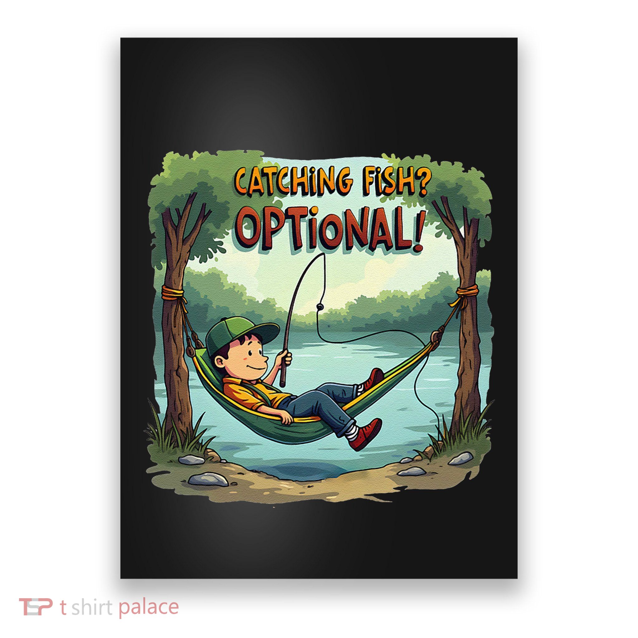 Fishing Catching Fish Optional Relaxing Required Poster