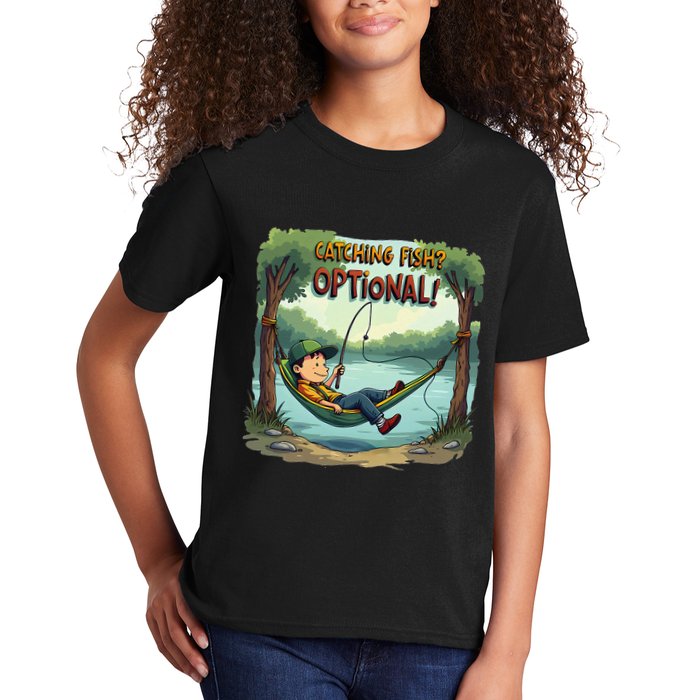 Fishing Catching Fish Optional Relaxing Required Kids T-Shirt