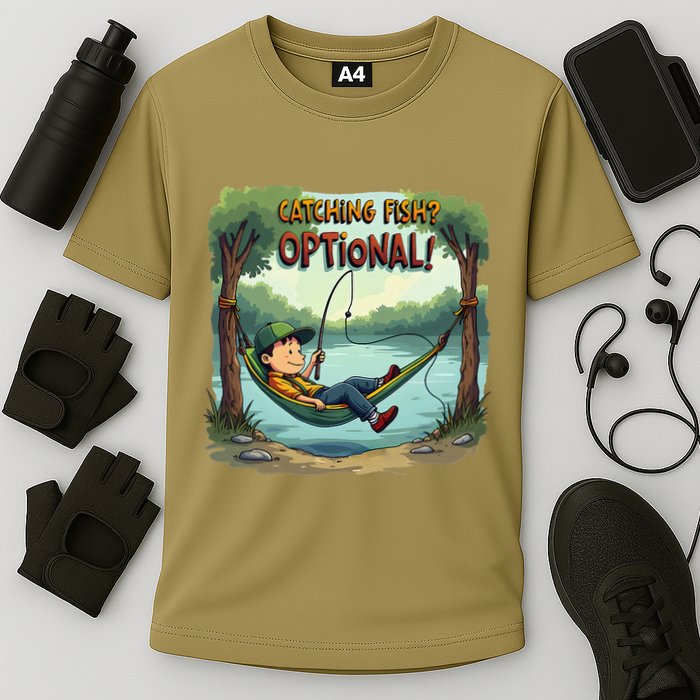 Fishing Catching Fish Optional Relaxing Required Cooling Performance Crew T-Shirt