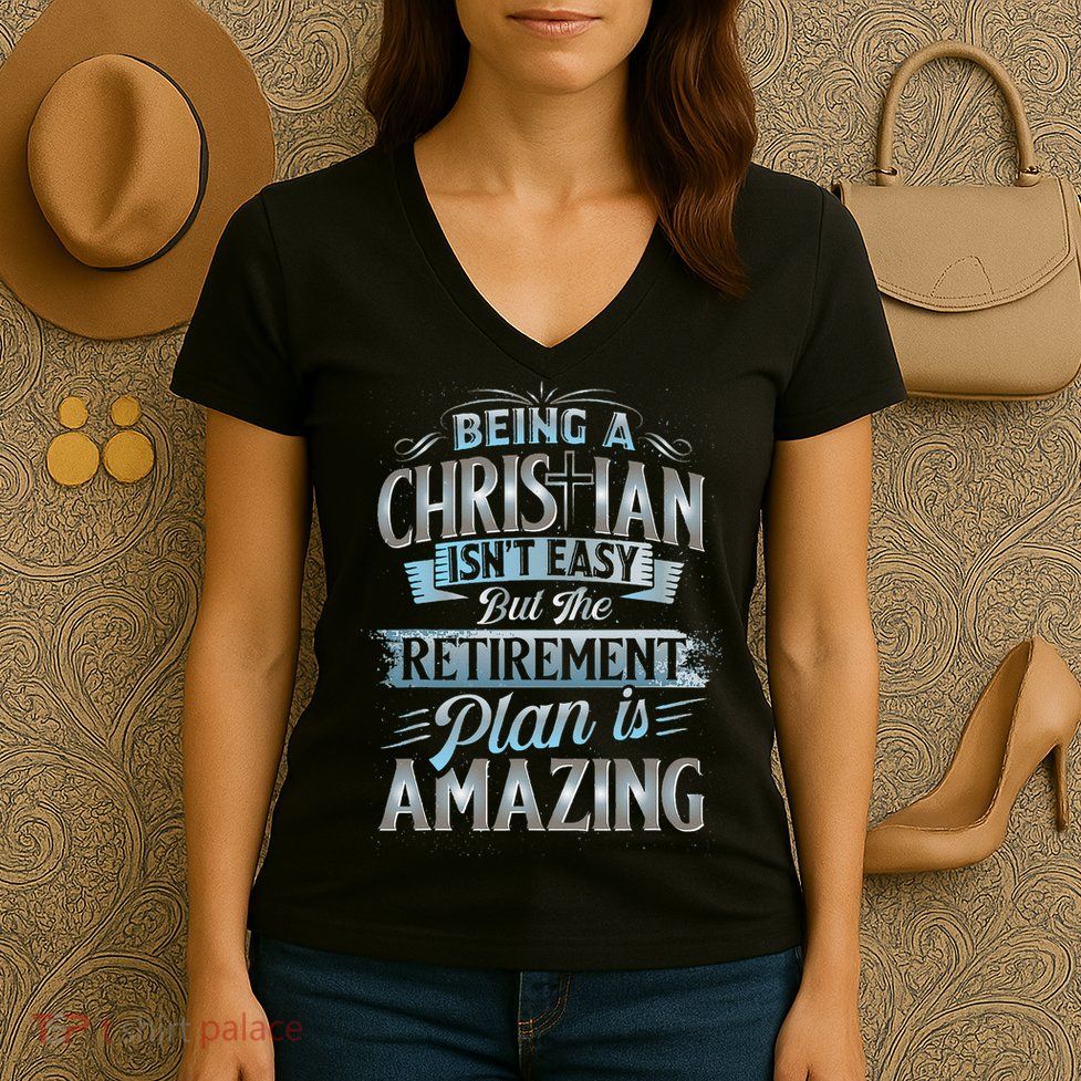 Funny Christian Funny Christian Gifts Funny Religious Women's V-Neck T-Shirt