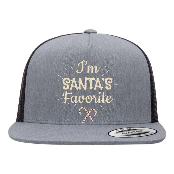 Funny Christmas For Xmas Day I’M Santas Favorite Flat Bill Trucker Hat