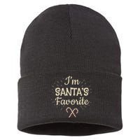 Funny Christmas For Xmas Day I’M Santas Favorite Sustainable Knit Beanie