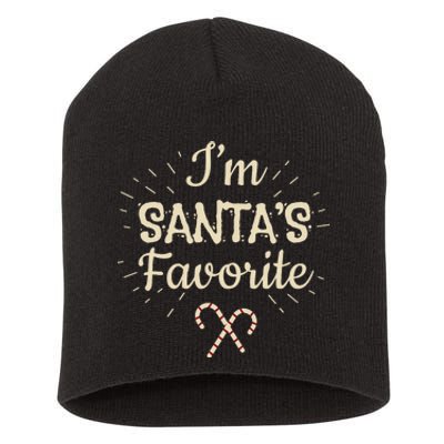 Funny Christmas For Xmas Day I’M Santas Favorite Short Acrylic Beanie