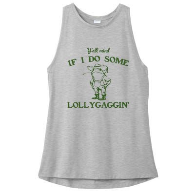 Funny Cowboy Frog Ladies PosiCharge Tri-Blend Wicking Tank