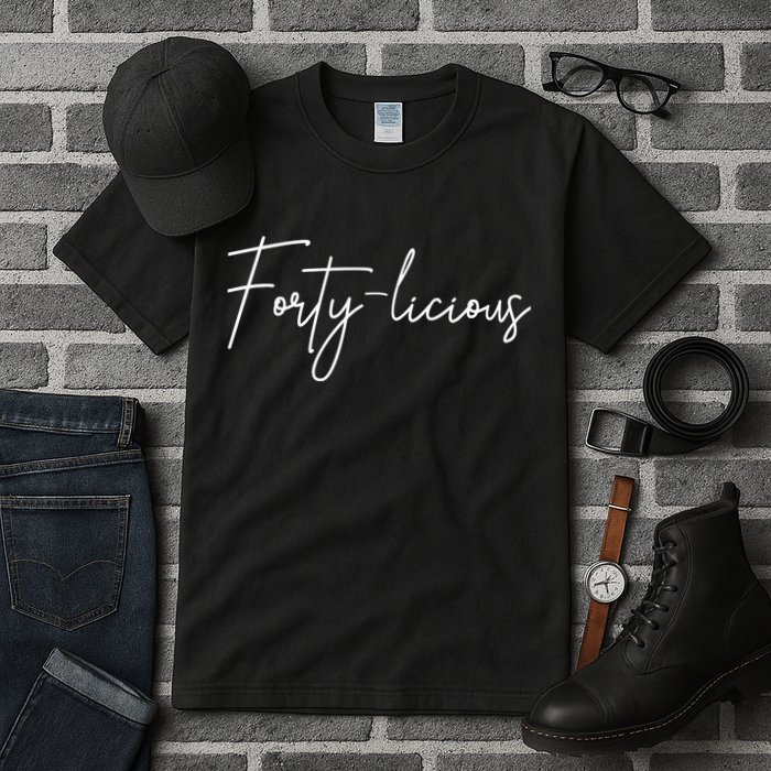 Forty-licious Cute Fortieth 40th Birthday Party Theme Tall T-Shirt