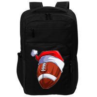 Funny Christmas Football Ball Santa Hat Sport Xmas Impact Tech Backpack