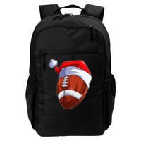 Funny Christmas Football Ball Santa Hat Sport Xmas Daily Commute Backpack