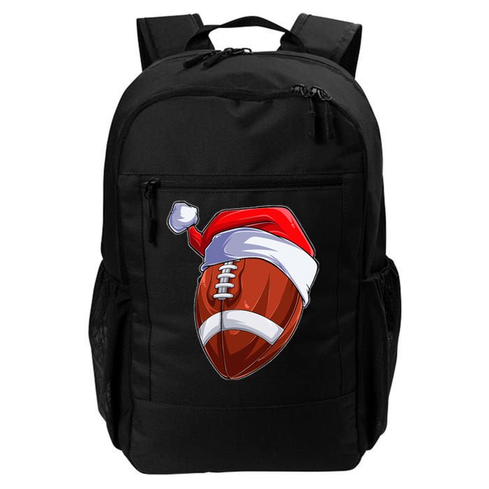 Funny Christmas Football Ball Santa Hat Sport Xmas Daily Commute Backpack