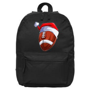 Funny Christmas Football Ball Santa Hat Sport Xmas 16 in Basic Backpack