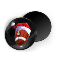 Funny Christmas Football Ball Santa Hat Sport Xmas Magnet