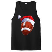 Funny Christmas Football Ball Santa Hat Sport Xmas PosiCharge Competitor Tank