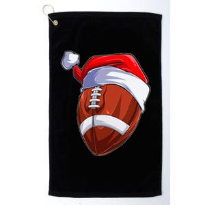 Funny Christmas Football Ball Santa Hat Sport Xmas Platinum Collection Golf Towel