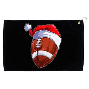 Funny Christmas Football Ball Santa Hat Sport Xmas Grommeted Golf Towel