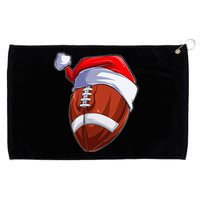 Funny Christmas Football Ball Santa Hat Sport Xmas Grommeted Golf Towel